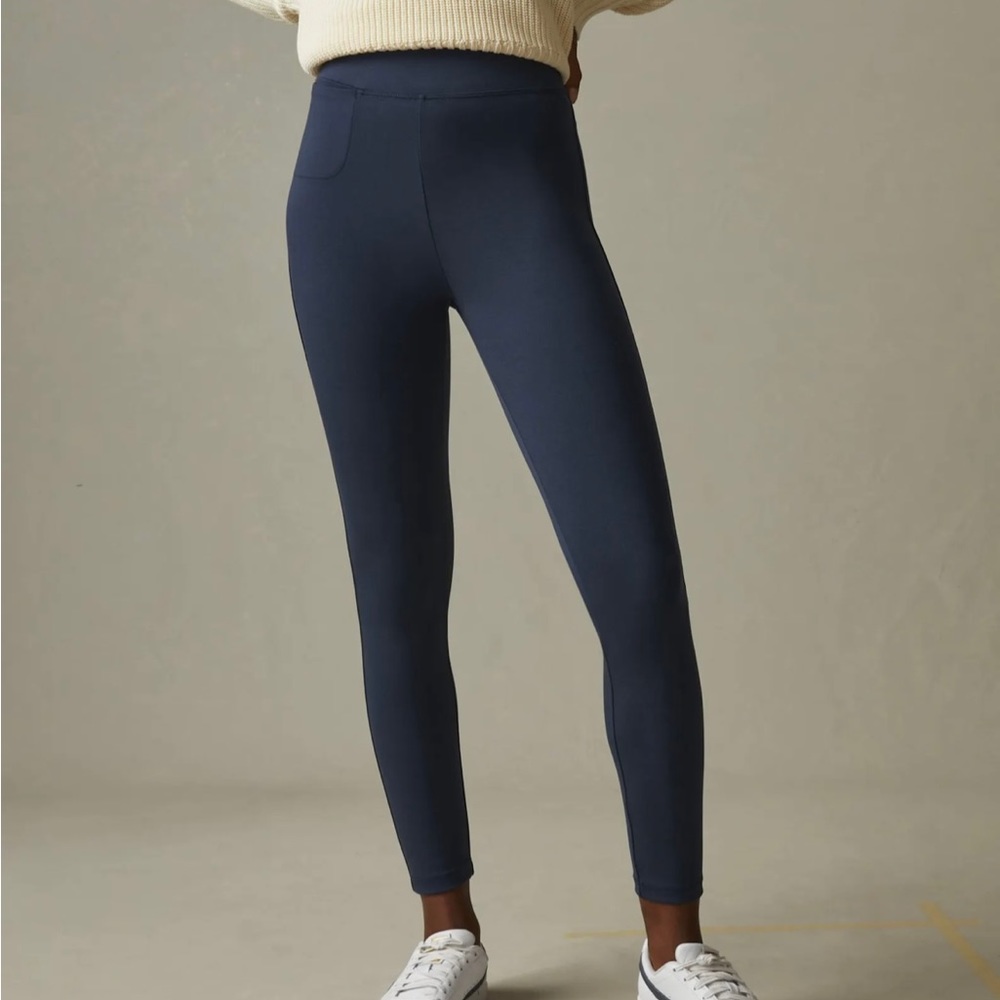 American Giant Navy structured dressy leggings with front pocket size 0